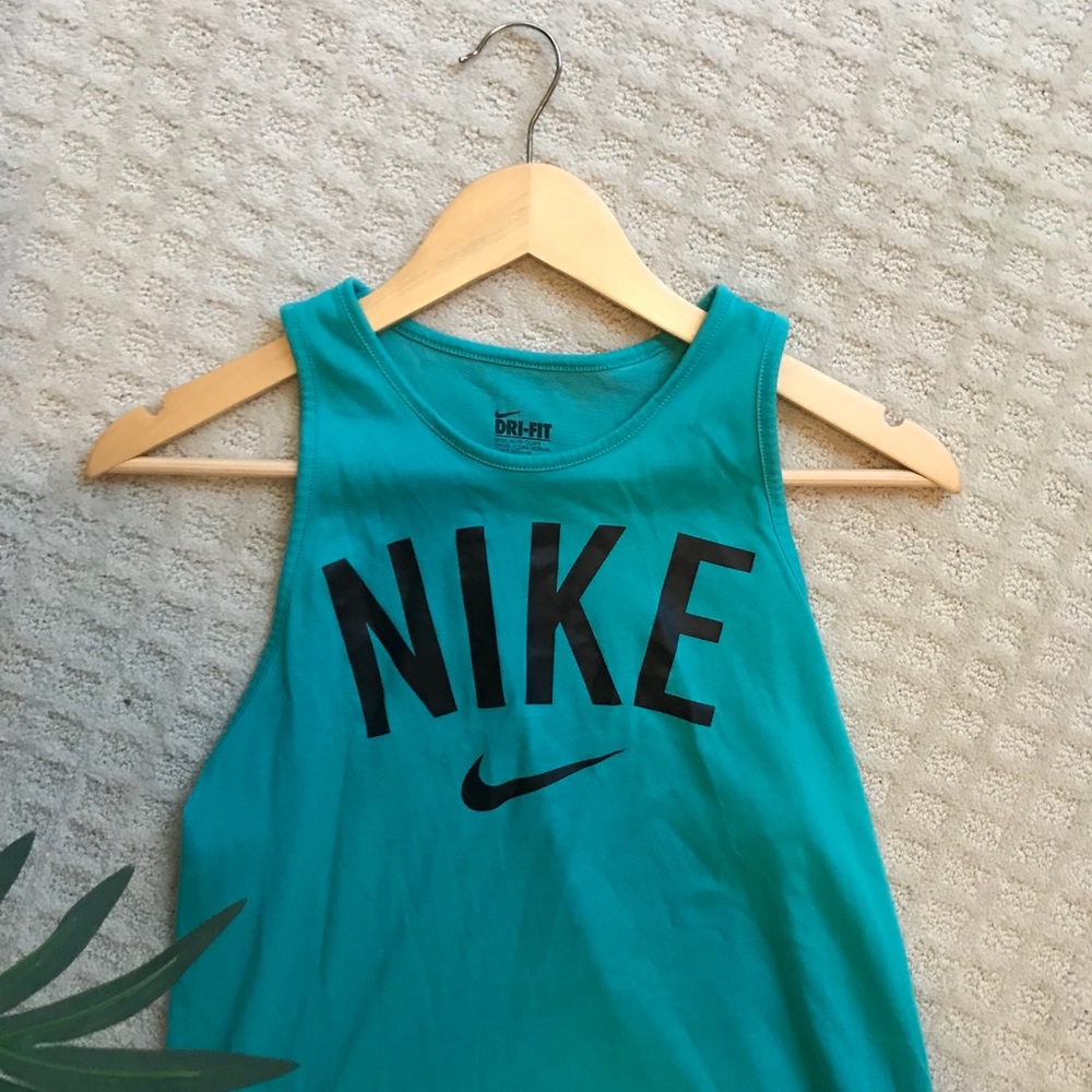 Teal Blue Nike Tank Top with logo (Small)
